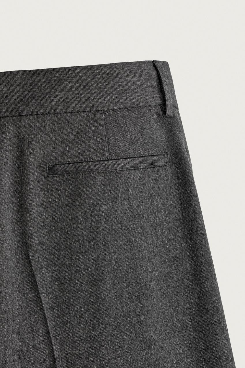 ZARA БРЮКИ WIDE FIT СО СКЛАДКАМИ, АНТРАЦИТОВО-СЕРЫЙ
