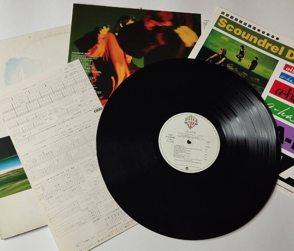 Винтажная виниловая пластинка LP A ha Scoundrel Days (Japan 1986) (No Obi) Manhattan Skyline