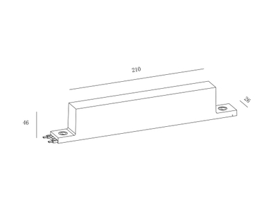 Блок питания накладной на трек, системы SLIM черный DRV-SLIM-150-BL, 48В, 150W, DRV-SLIM-150-BL