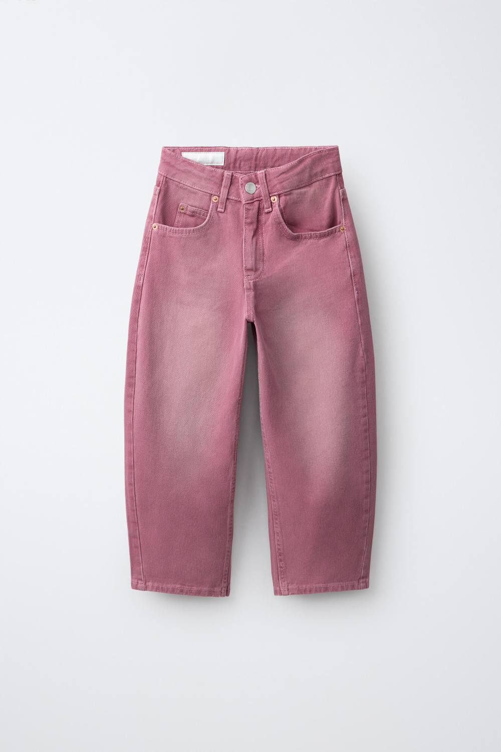 ZARA ДЖИНСЫ BARREL, РОЗОВАТЫЙ