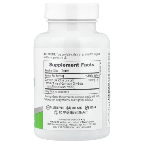 NaturesPlus, Pro Quercetin 600, 60 таблеток (600 мг в одной таблетке)