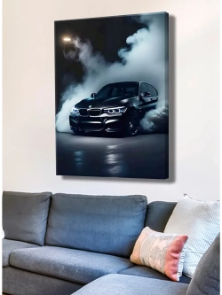Картина BMW в ночи интерьерная 30х40см 1шт.