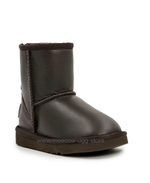 KIDS CLASSIC SHORT ZIP LEATHER chocolate