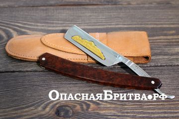 Бритва опасная Thiers-Issard серии Люкс, ручка - змеиное дерево, 6/8