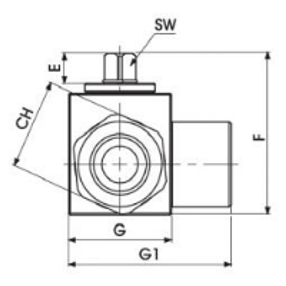 Кран 3-х ходовой шаровый M30x2 22L DN 20 P=350 (400) GE3L DIN2353 Light