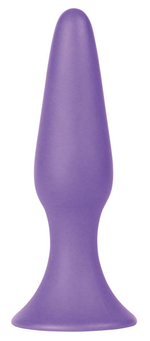 Фиолетовая анальная пробка Silky Buttplug Small Purple - 11,5 см. (Цвет: фиолетовый)