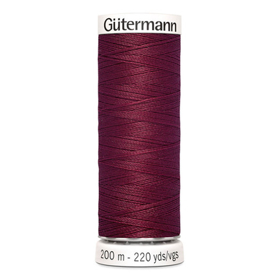 01 Нить Sew-All 100/200 м для всех материалов, 100% полиэстер Gutermann 748277 (375 красная слива)