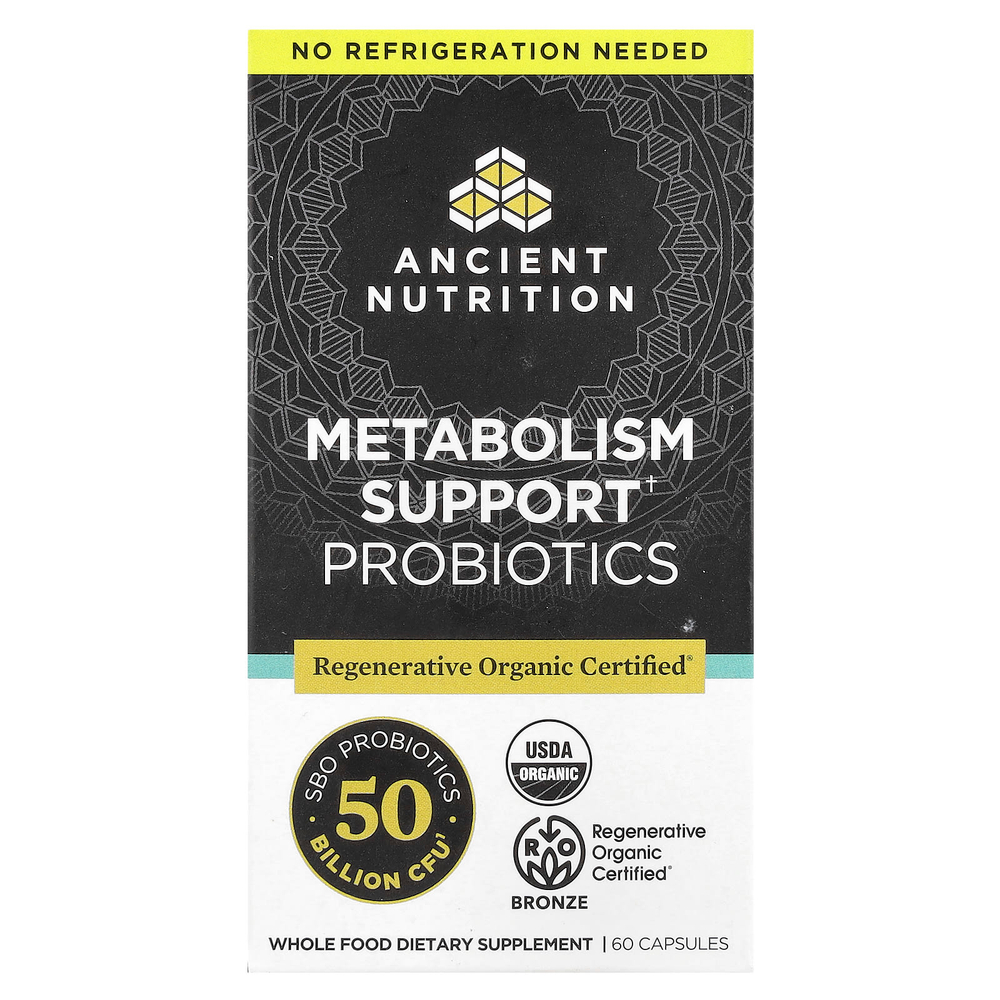 Ancient Nutrition, Пробиотики для поддержки метаболизма, 60 капсул