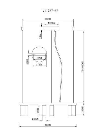 Подвесной светильник Sofina V11787-6P Moderli