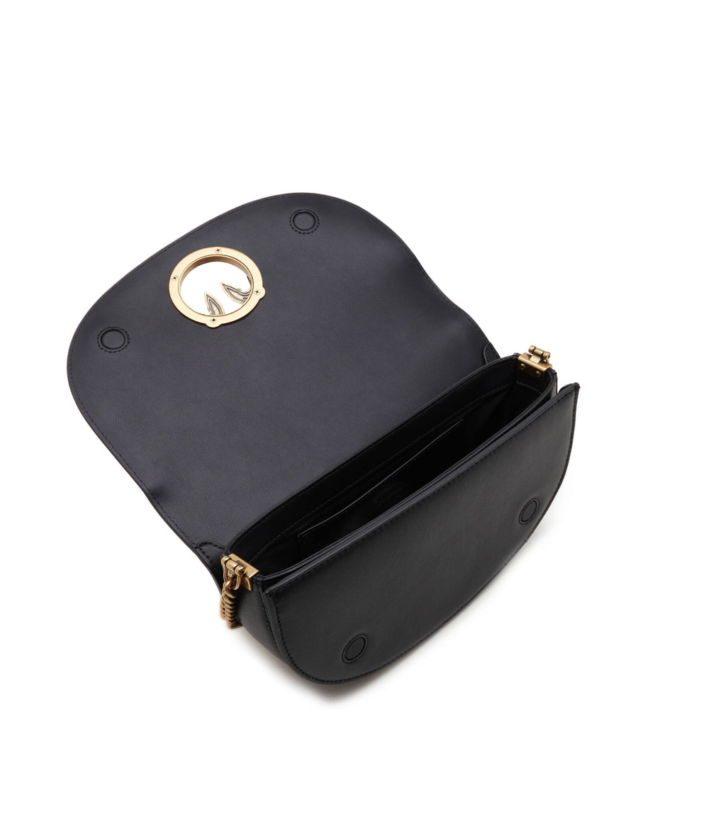 Кожаная сумка через плечо ROUND CLICK BAGUETTE MINI VITE Pinko - черный(101970 A0QO)