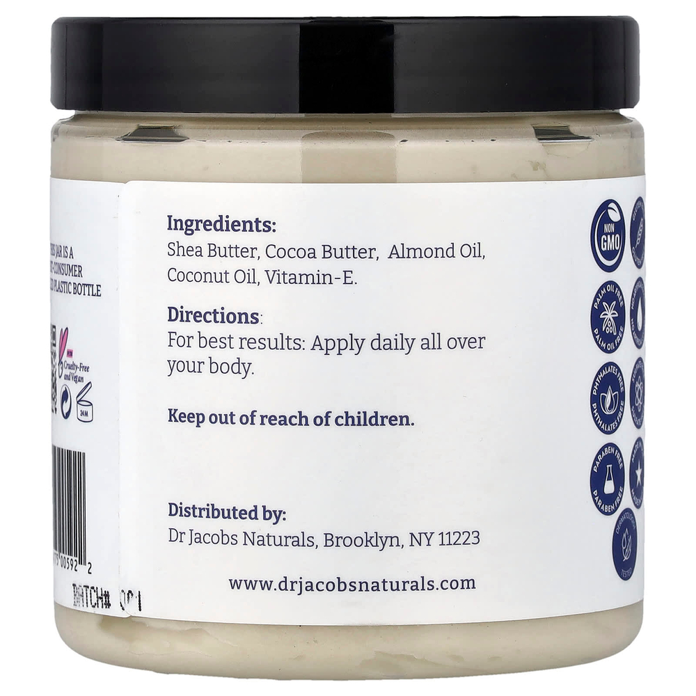 Dr. Jacobs Naturals, масло для тела с растительным маслом ши, без отдушки, 226 г (8 унций)