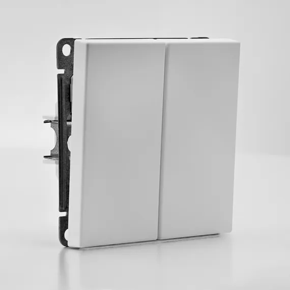 Выключатель кнопочный двухклавишный Systeme Electric ArtGallery Лотос, самозажимные клеммы GAL001317S