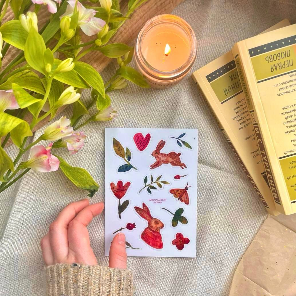 стикерпак «кролики в цветах» 🐰🌸