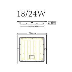 Светильник светодиодный встраиваемый Даунлайт ЭРА LED 18-24-4K квадратный 24Вт 4000К | Downlight