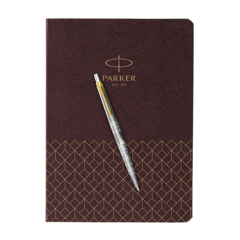 Подарочный набор: Шариковая ручка Parker Jotter Russia + ежедневник, коричневый