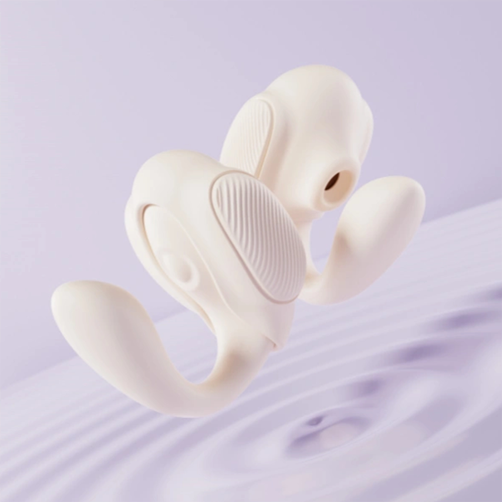 Вибратор с вакуумной стимуляцией BeYourLover Tilly Squeeze Me Touch Responsive Wearable Suction & Tapping Vibrator CA594B