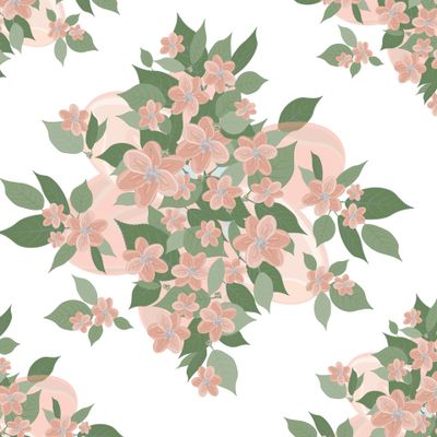 Delicate orange flowers seamless pattern