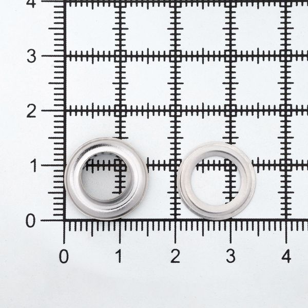 Люверсы металл ⌀8.0 мм (внутр.), h=4.2 мм, внешн. ⌀14.5 мм, никель, 100 шт, BIG