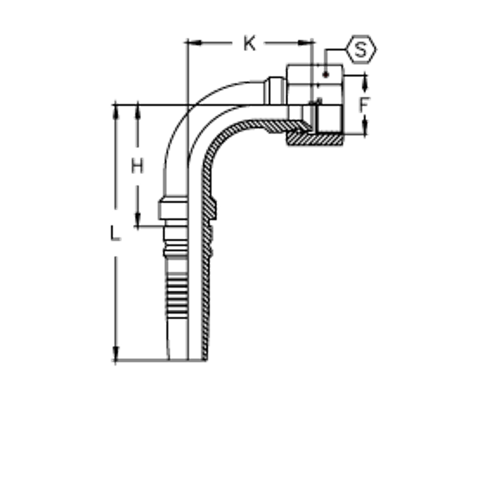 Фитинг DN 32 JIC (Г) 1.5/8 (90) Interlock