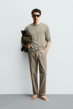 БРЮКИ RELAXED FIT ИЗ ХЛОПКА И ЛЬНА — ZARA · 4470/460