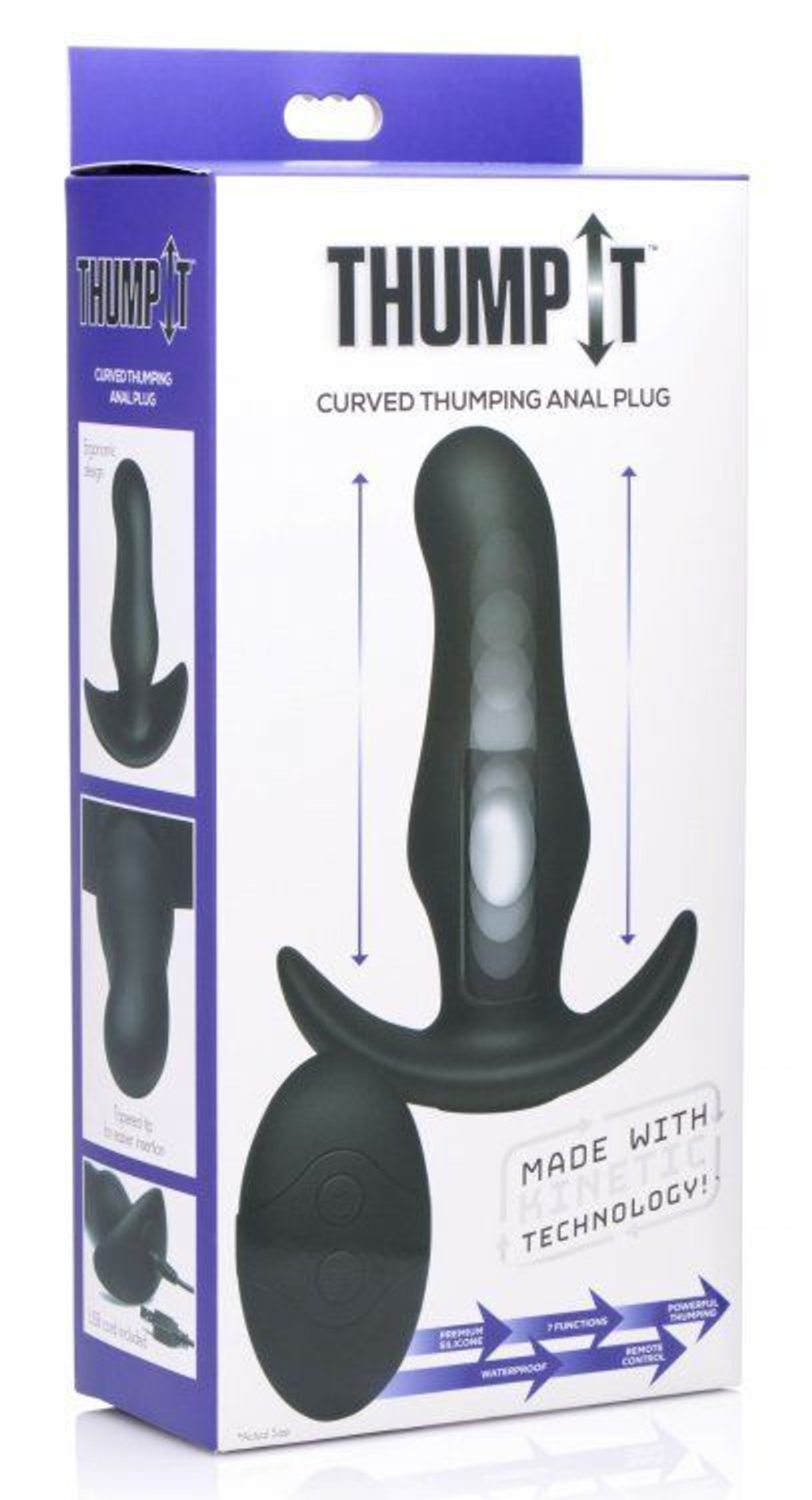 Черная анальная вибропробка Kinetic Thumping 7X Prostate Anal Plug - 13,3 см. (Цвет: черный)