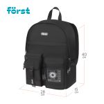 Рюкзак Först F-Teens "Minimal" 40*28*15см, 1 отделение, 7 карманов, уплотненная спинка