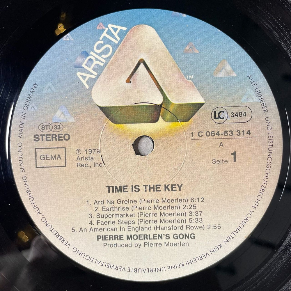 Винтажная виниловая пластинка LP Pierre Moerlen Gong Time Is The Key (Germany 1979)