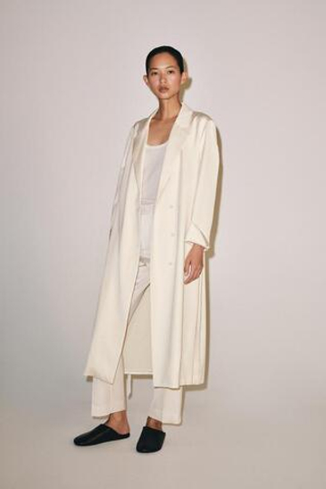 ZARA АТЛАСНЫЕ БРЮКИ ПРЯМОГО КРОЯ — ZW COLLECTION, ЭКРЮ