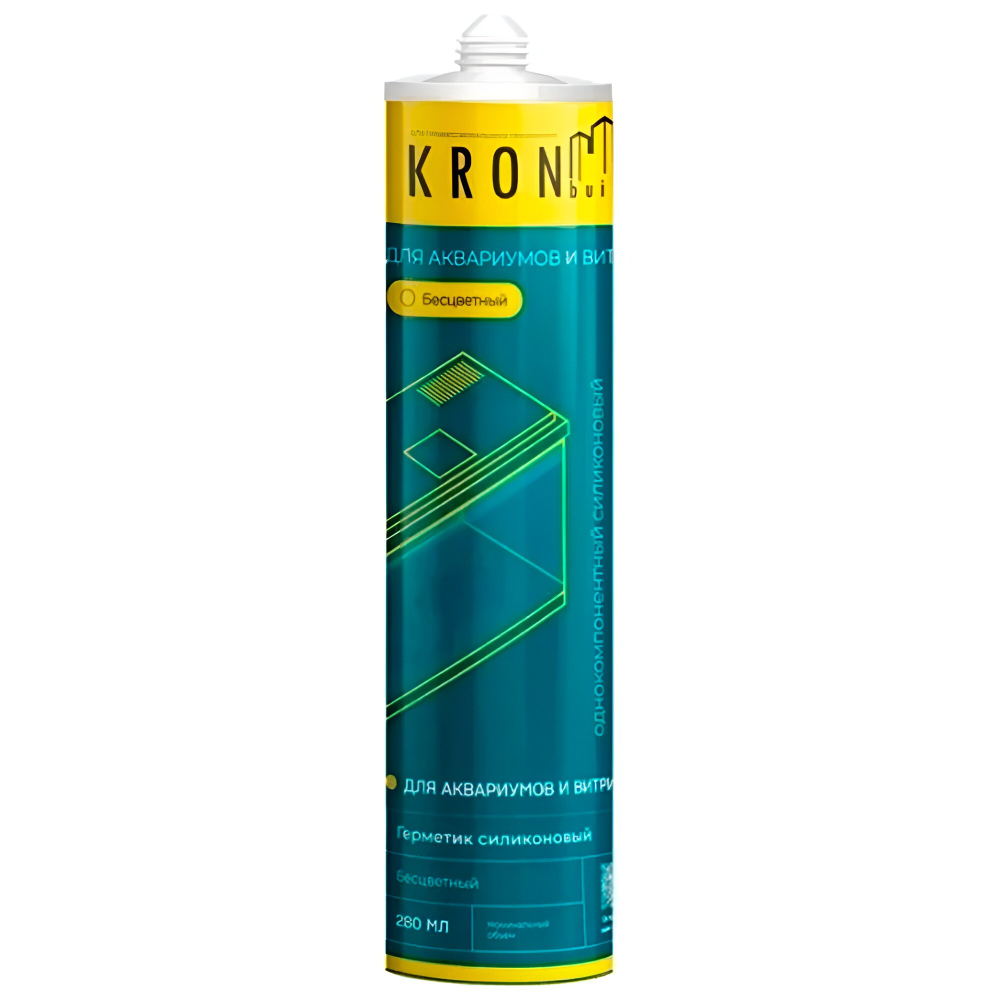 Силиконовый герметик KRONbuild для аквариумов и витрин (черный) 280мл