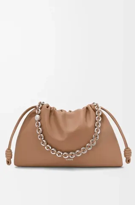 Loewe Большая сумка Flamenco из мягкой кожи ягненка наппа, мокко