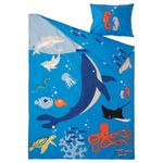 Комплект постельного белья IKEA BLAVINGAD (БЛОВИНГАД), Детский, Синий с рисунком, 150х200, 50х80 см