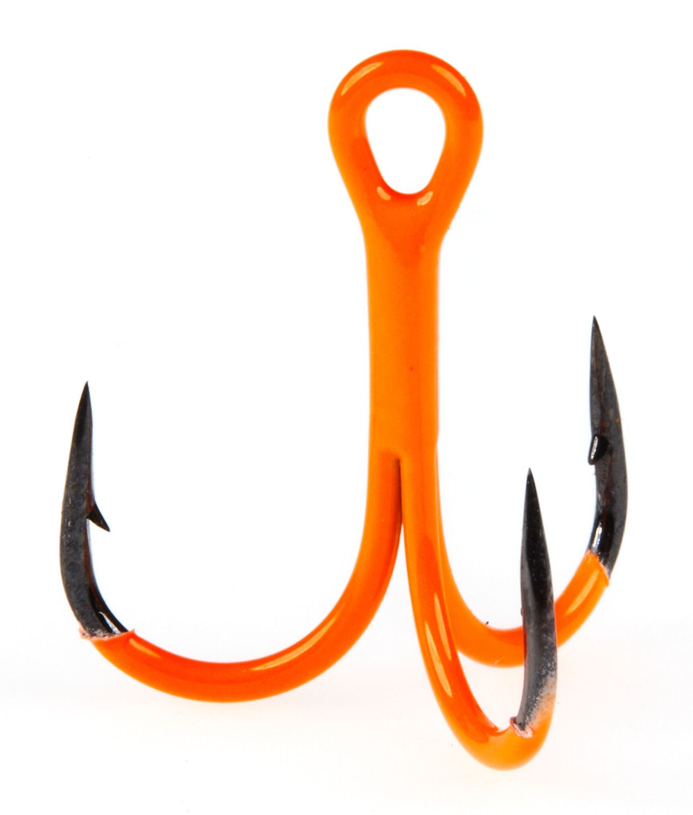Крючки-тройники Lucky John  Orange UV LJH201 разм.004 6 шт.