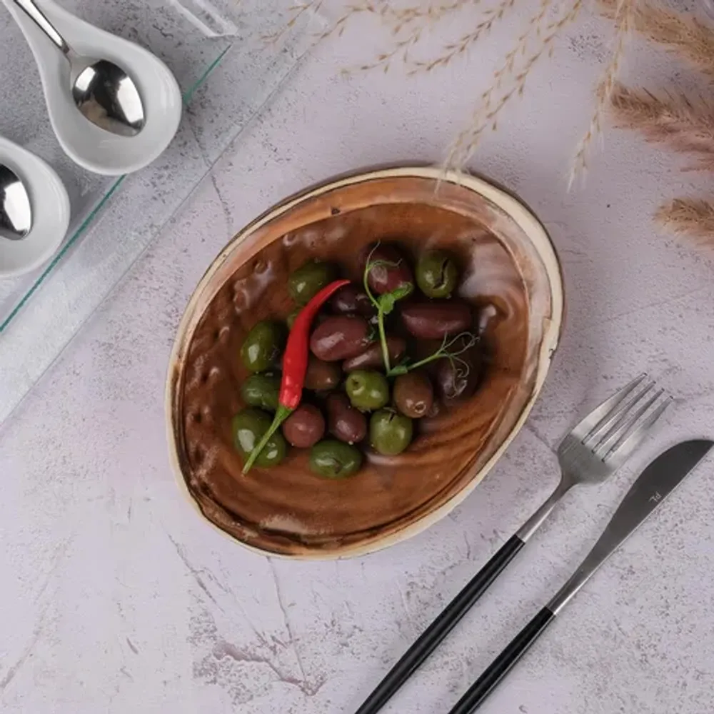 Салатник 365 мл 19*14,5 см h5 см для закусок Pearl Ammonite Shell Frutti di Mare P.L. [1]
