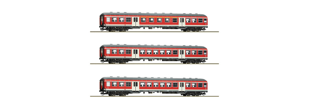 Набор из трех вагонов пригородного сообщения "Silberlinge" DB , VI эпоха