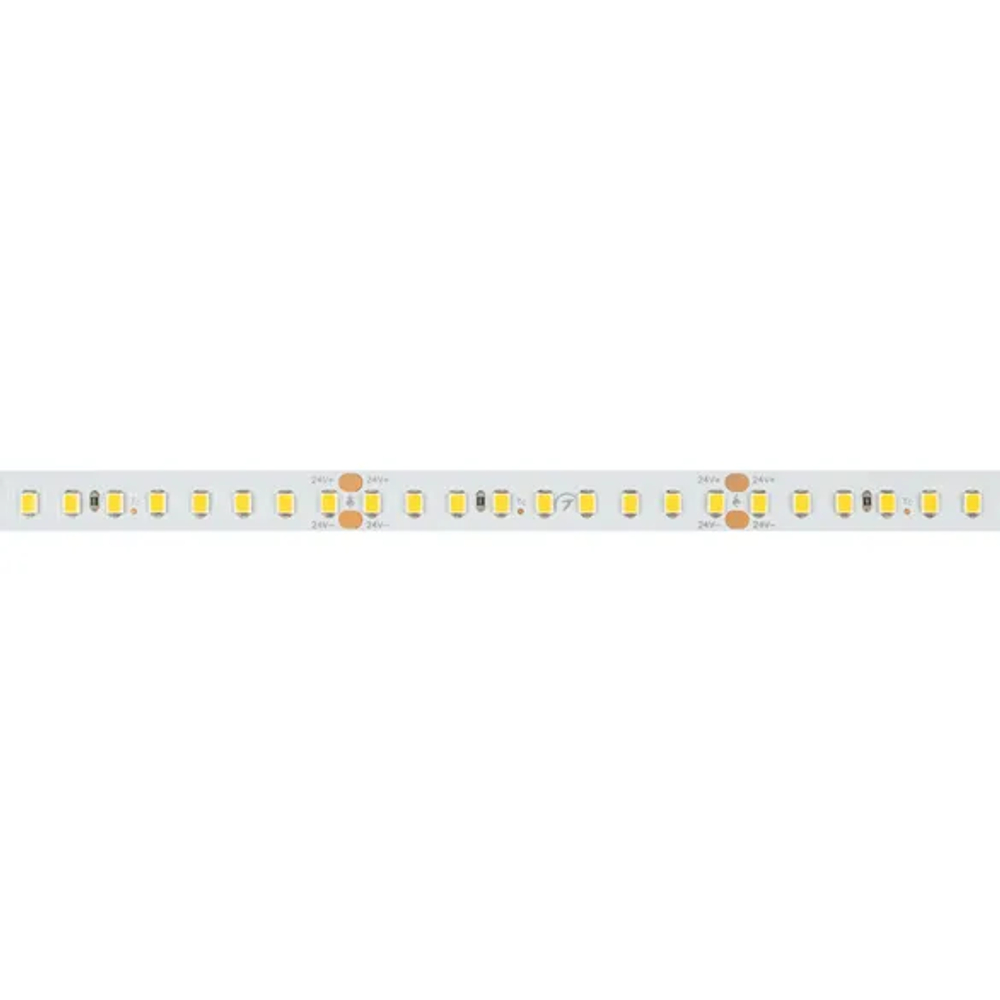 Светодиодная лента RT-A144-10mm 24V Warm2700 (7.7 W/m, IP20, 2835, 5m) (Arlight, высок.эфф.200 лм/Вт) 038781