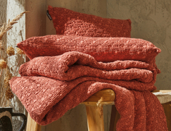 Покрывало EVEREST TERRACOTA теракотовый пике Blanc des Vosges 240x260 Терракотовый