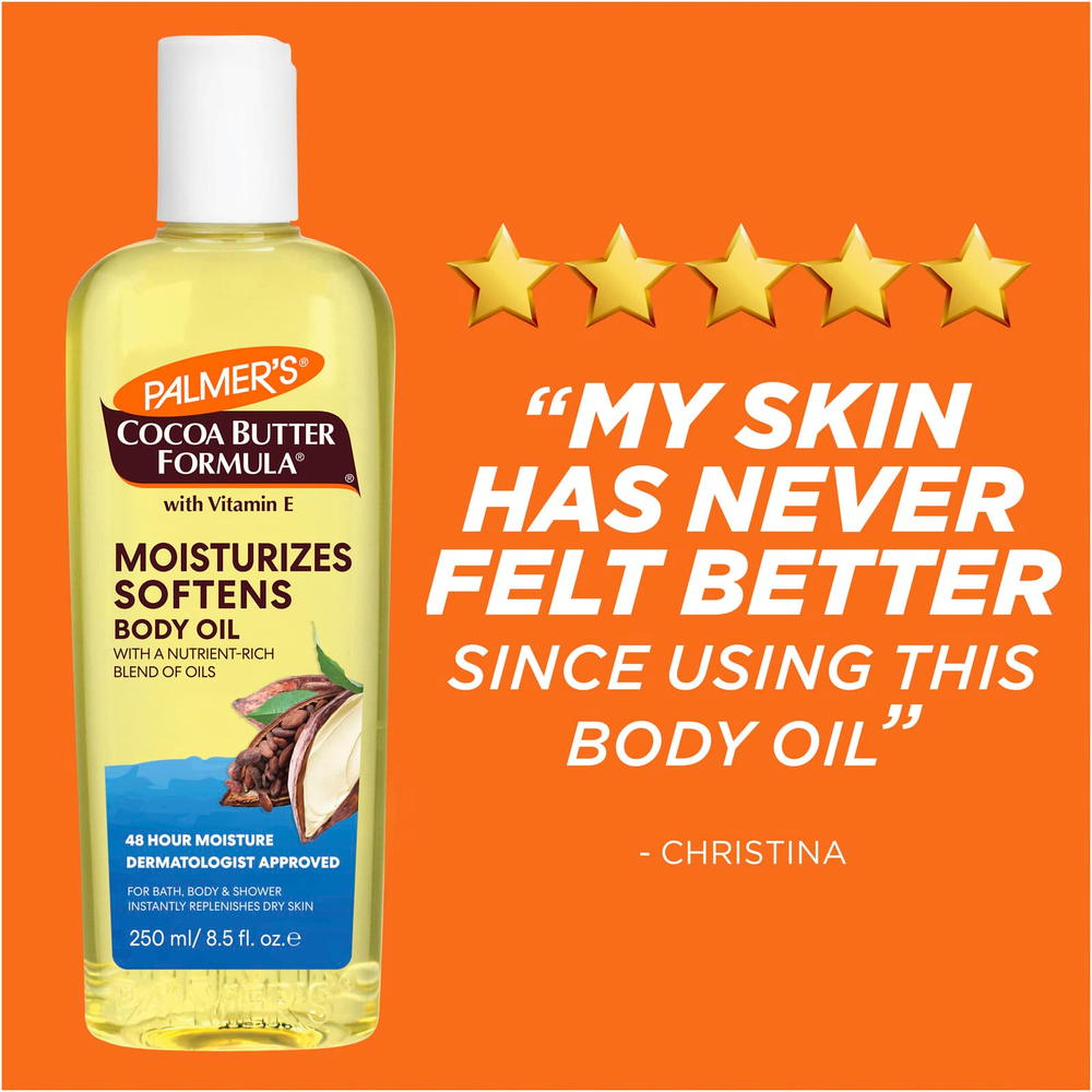 Palmer's, Cocoa Butter Formula, увлажняющее масло для тела, с легким запахом, 250 мл (8,5 жидк. унций)