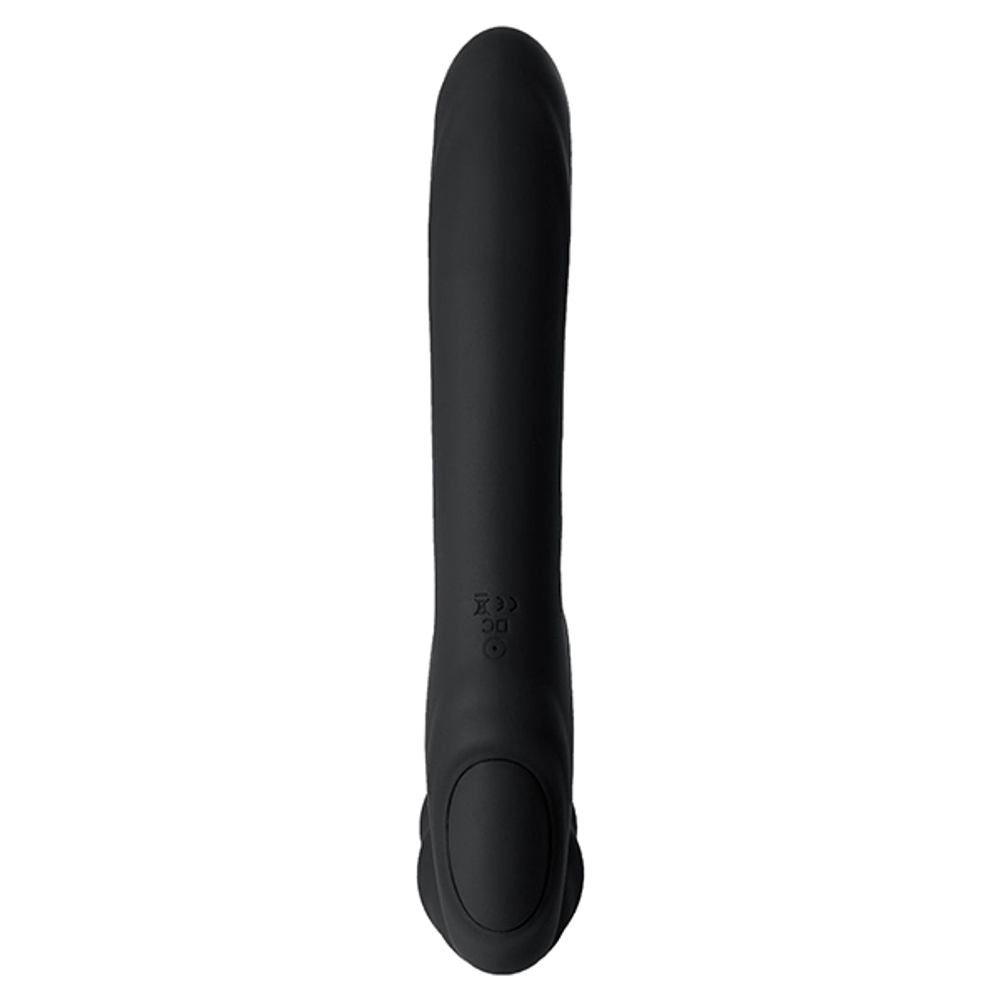 Черный безремневой страпон 35см с вибрацией ToyFa Black&Red 901408-5