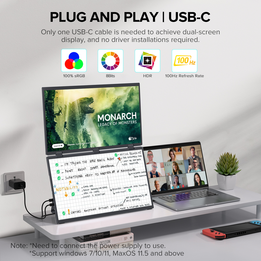 18.5" Портативный сенсорный игровой монитор UPERFECT UStaion Delta Plus Touch 1920x1080, 100 Гц, IPS