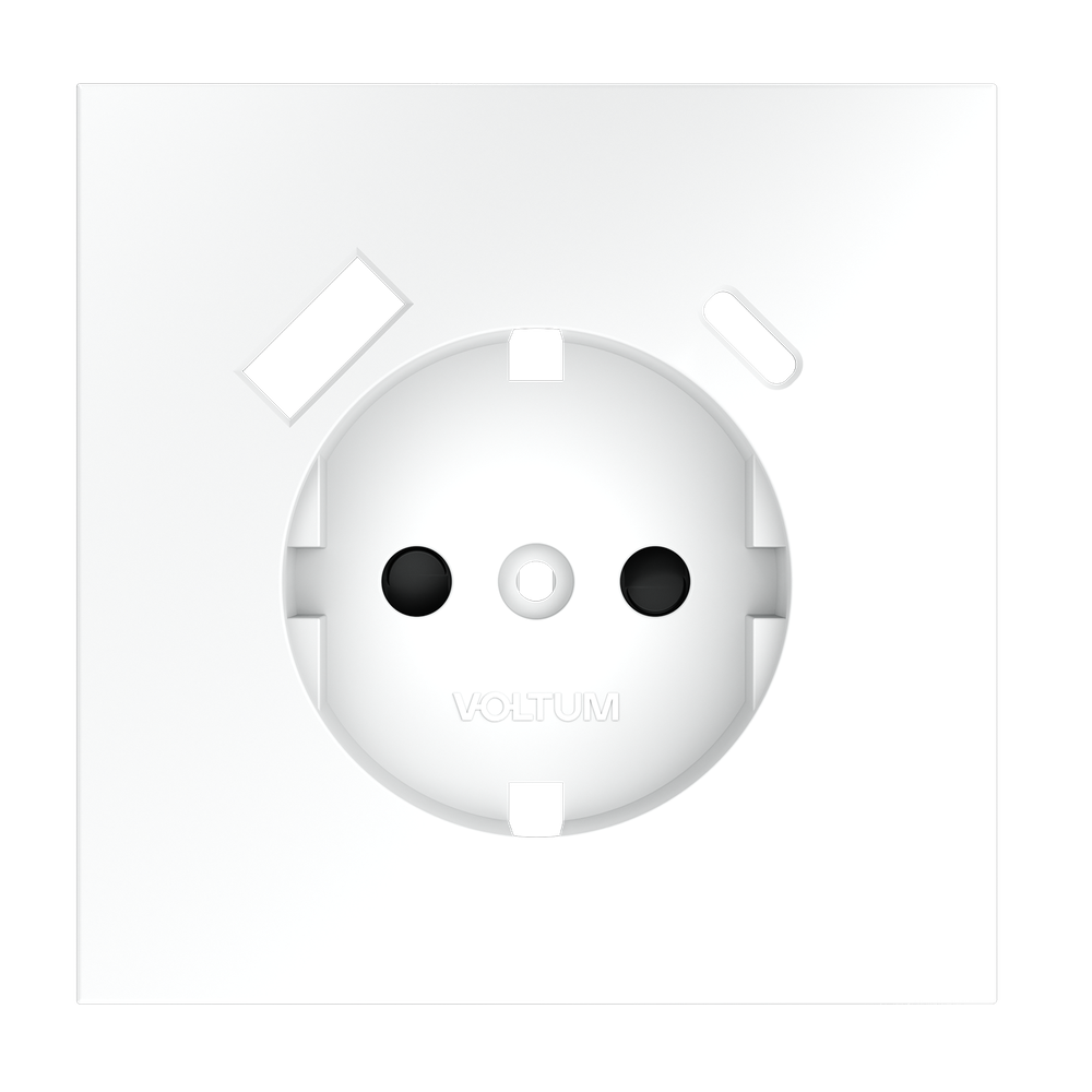 Накладка для розетки с заземлением и защитными шторками, с USB A+C, (белый матовый) Voltum S70 VLS001002