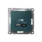 Розетка с USB A+C Systeme Electric AtlasDesign Изумруд ATN000829