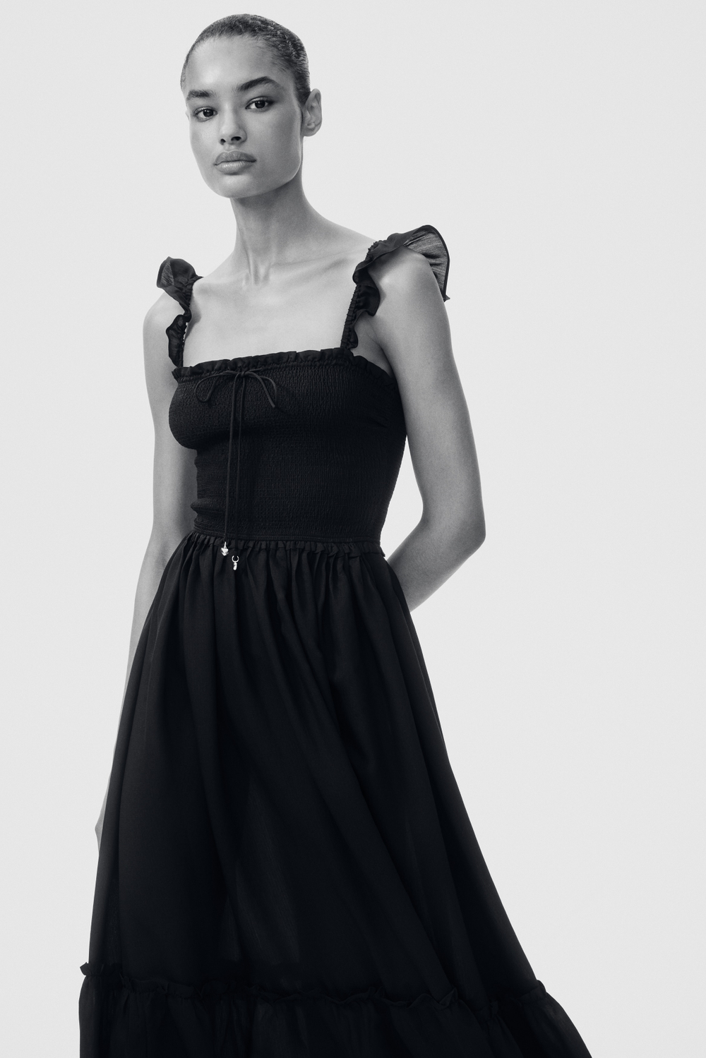 Платье с оборками и сборками на лифе - H&M