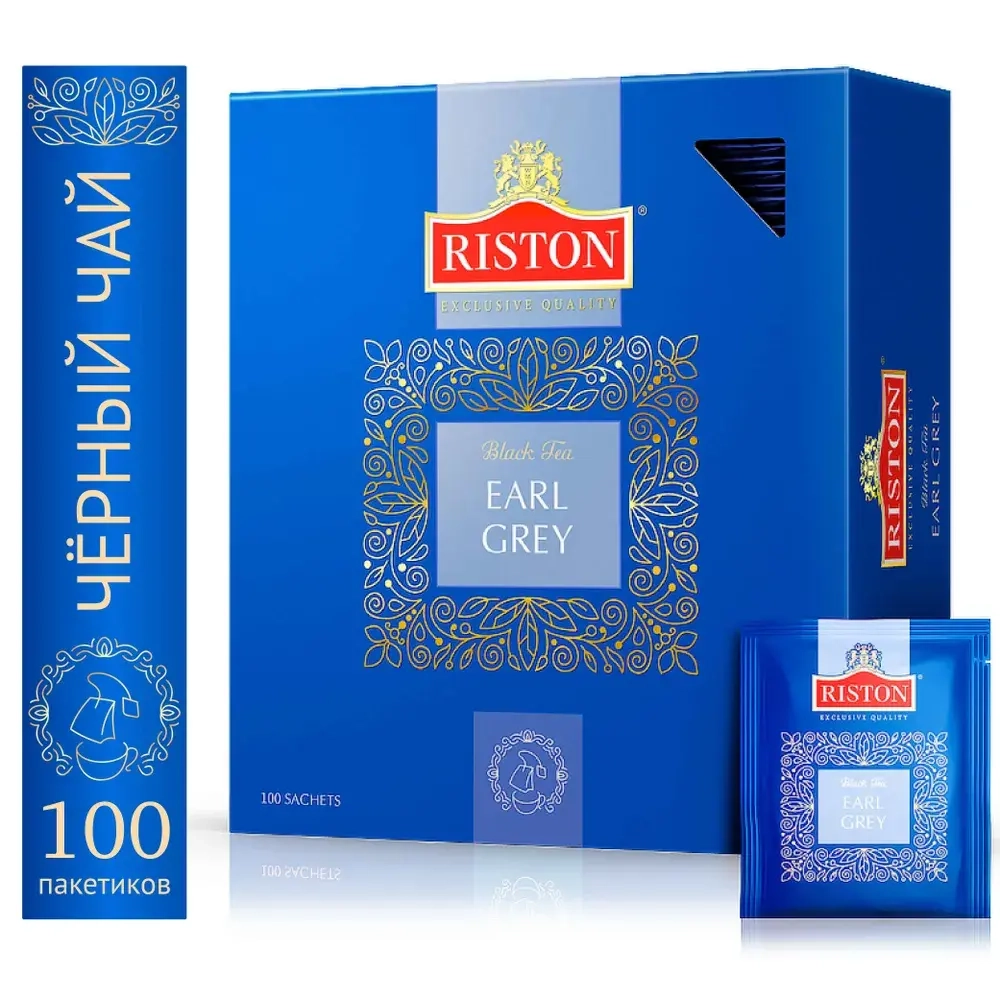 Чай черный в пакетиках Riston "Earl Grey", 100 шт