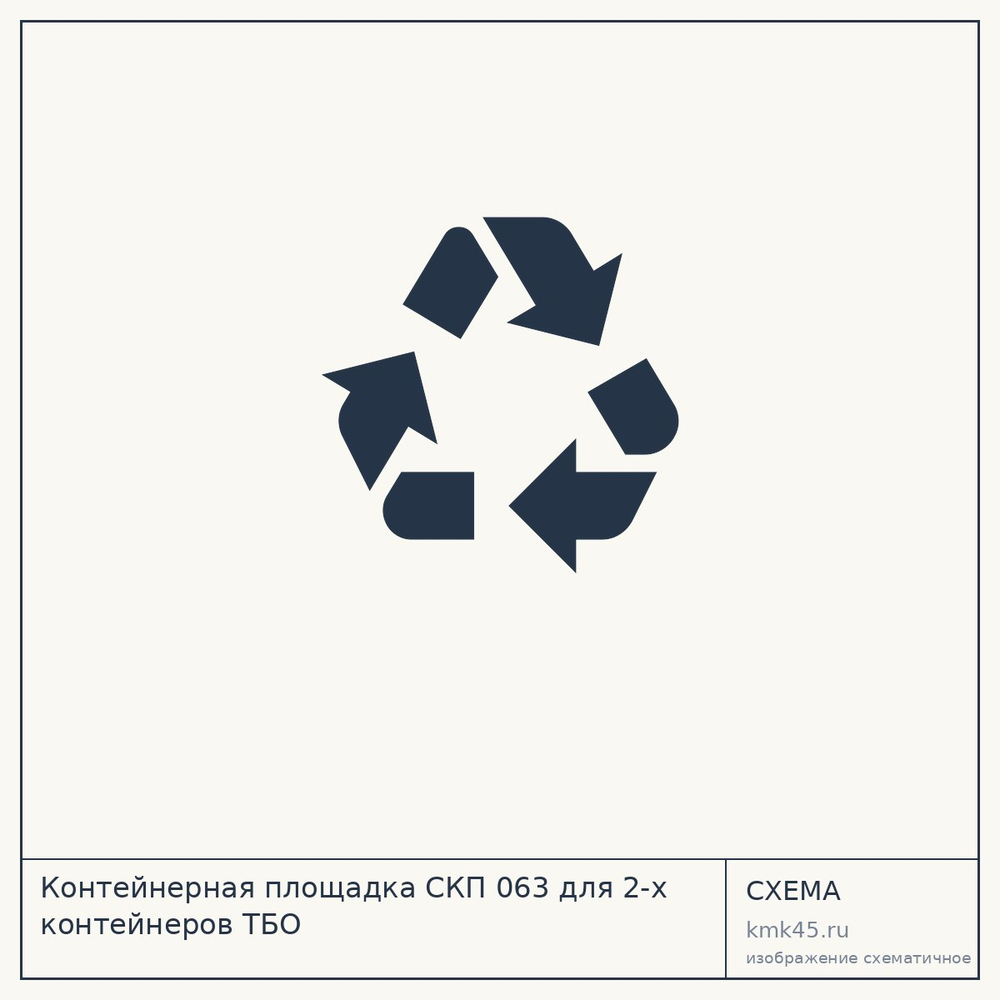 Контейнерная площадка СКП 063 для 2-х контейнеров ТБО — от 75 000 ₽