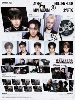 (ПРЕДЗАКАЗ) Альбом ATEEZ - GOLDEN HOUR : PART.6 15th Mini Album DIGIPACK 8 Version SET