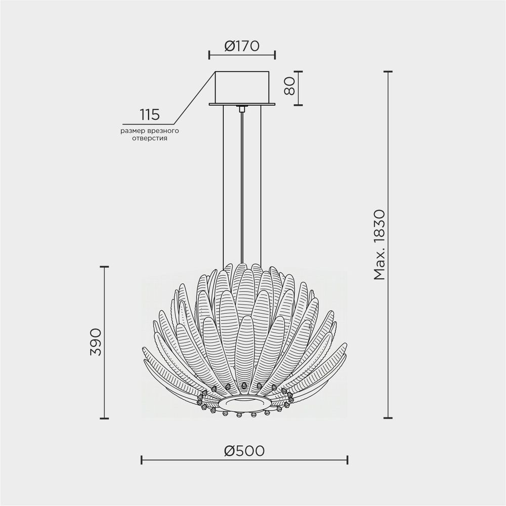 Подвесная люстра MODELUX ML.9555.500 CP