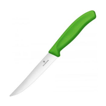 Нож Victorinox для стейков и пиццы 12 см серрейторный зеленый (6.7936.12L4)