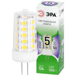 Лампа светодиодная ЭРА GREEN LINE LED G4-JC-5W-865-12V GL 5Вт капсула 12В холодный свет G4 | Лампы cветодиодные Капсульные (G4, G9)