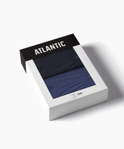 Трусы (2 шт) мужские семейные Atlantic 2MBX-069, хлопок, темно-синий + темно-голубой