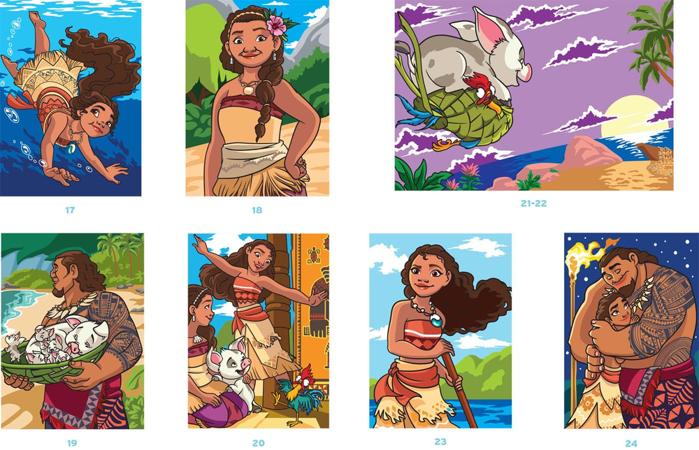 Hachette раскраска по номерам Coloriages au numéro -Раскраски Vaiana